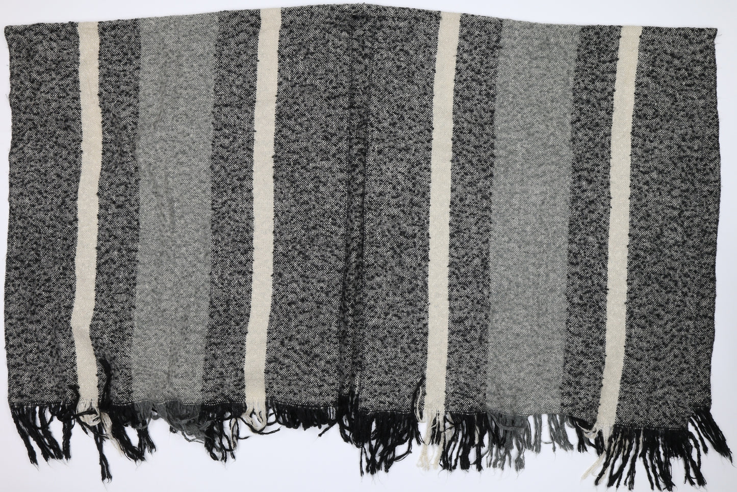 Preworn Unisex Black Striped   Shawl/Wrap
