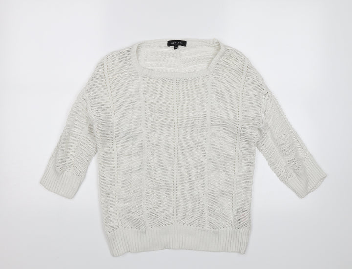 New Look Womens White   Pullover Jumper Size 10