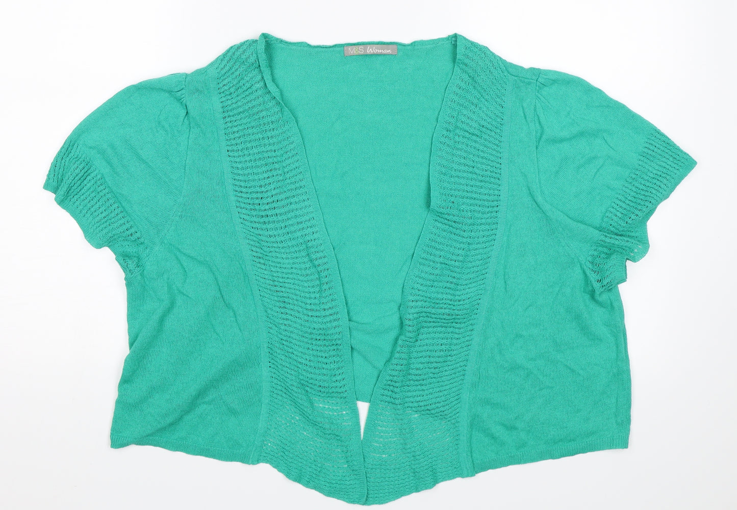 M&S Womens Green   Shrug Jumper Size 22