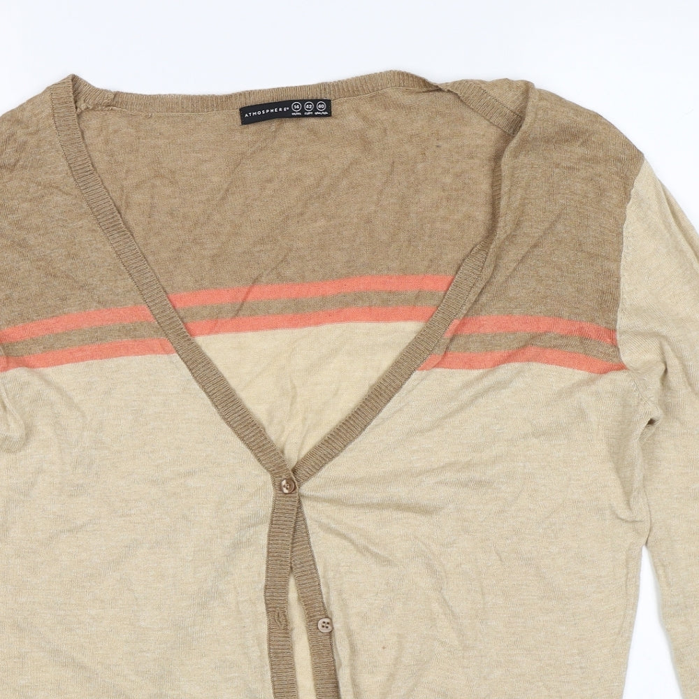 Atmosphere Mens Brown   Cardigan Jumper