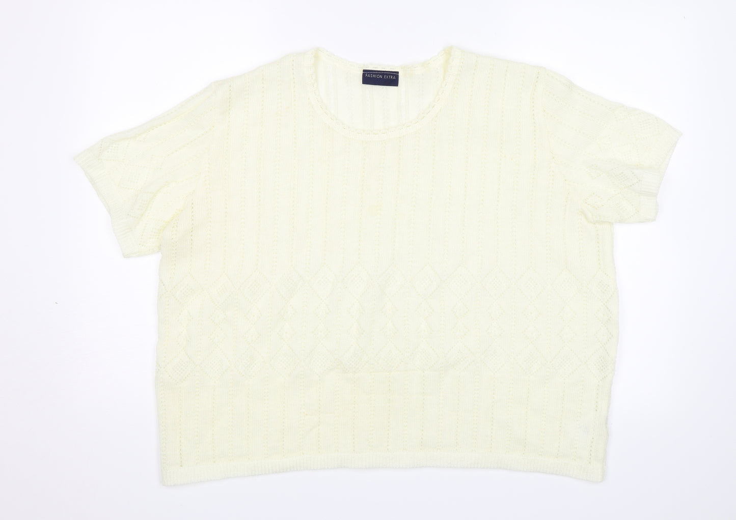 Fashion Extra Womens White   Jersey T-Shirt Size 24