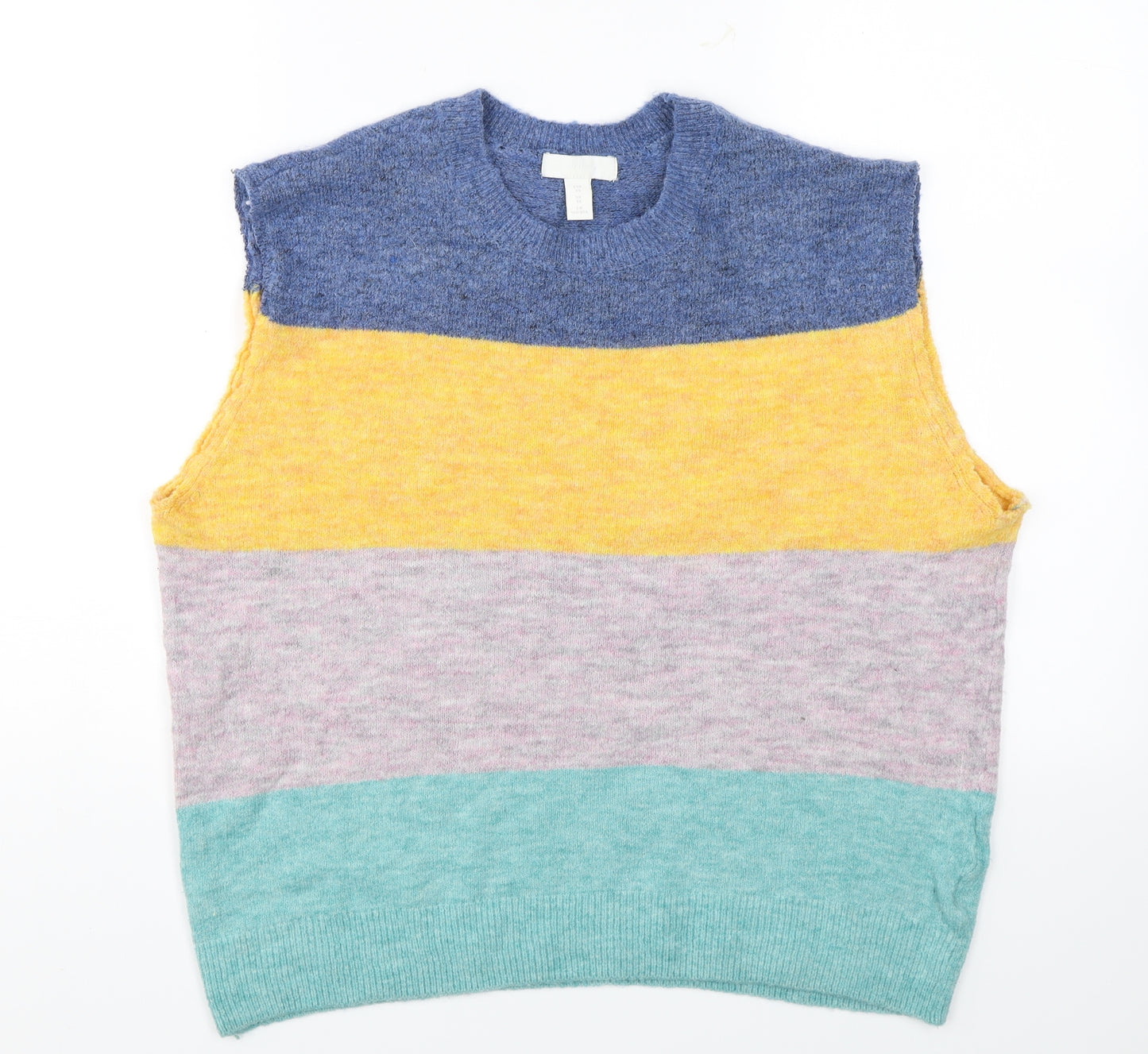 H&M Womens Multicoloured Striped  Vest Jumper Size XS