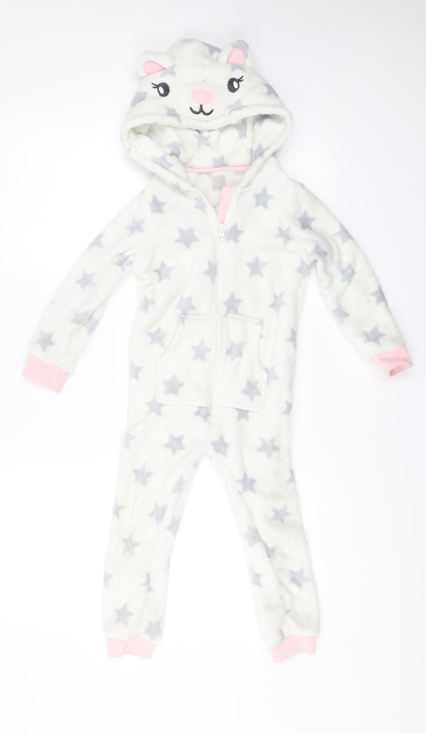 John Lewis Girls White Solid  Top One Piece Size 4 Years  - Lamb