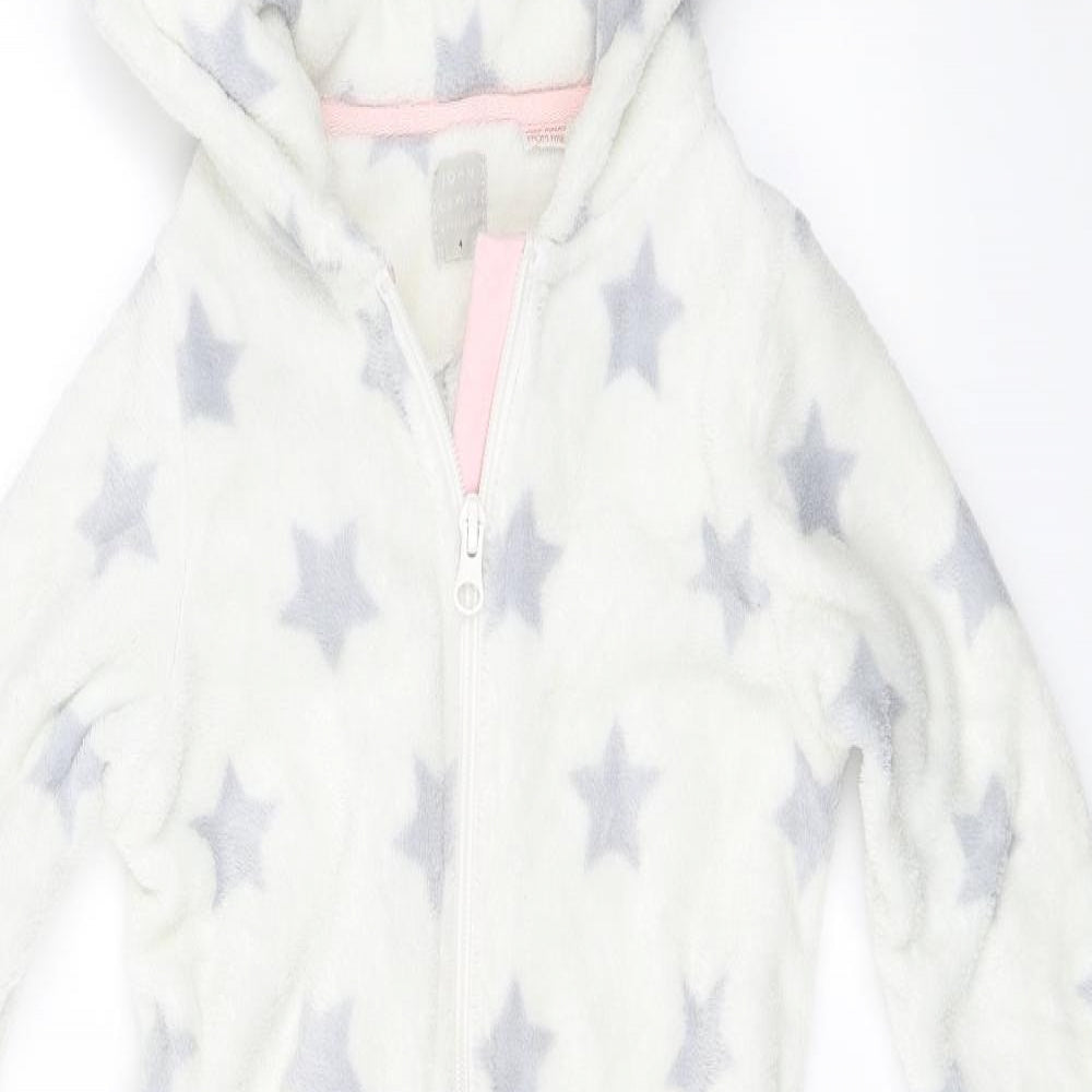 John Lewis Girls White Solid  Top One Piece Size 4 Years  - Lamb
