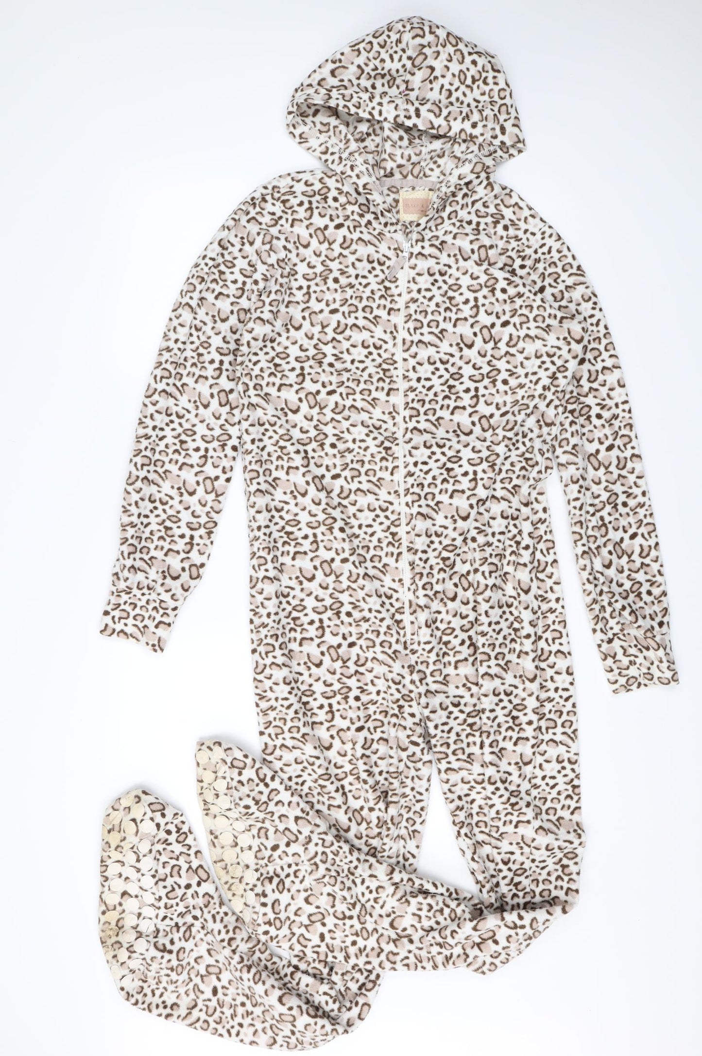 Sleep & Relax Womens White Animal Print  Top One Piece Size S