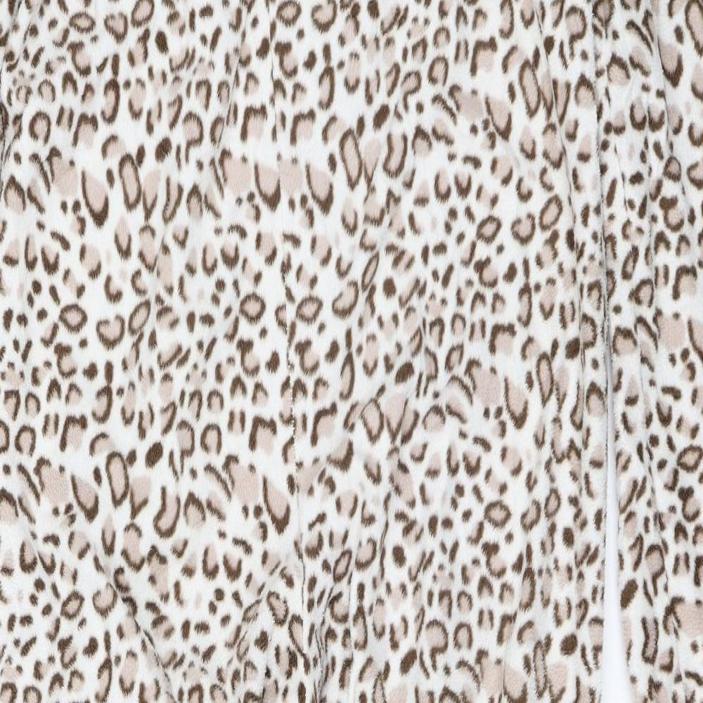 Sleep & Relax Womens White Animal Print  Top One Piece Size S