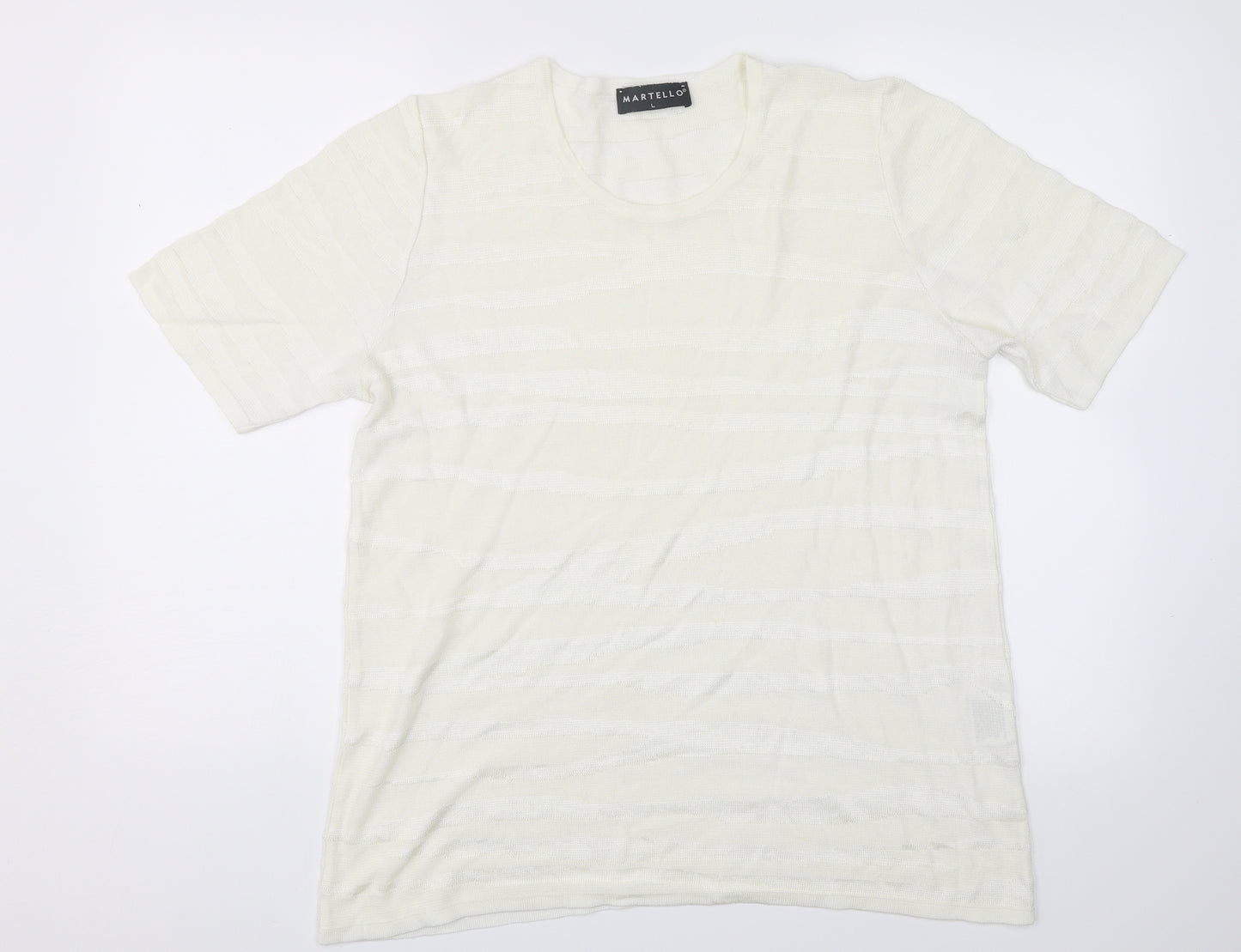 Martello Womens White   Jersey T-Shirt Size L