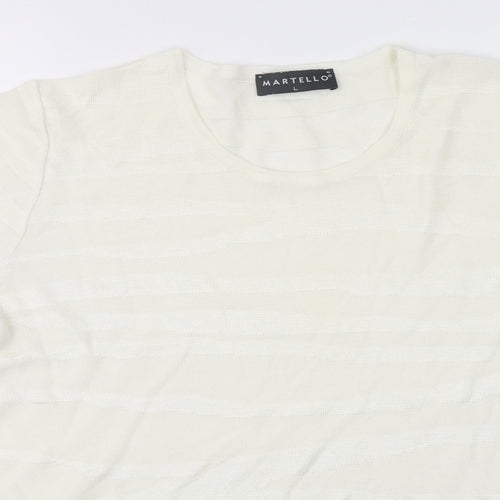 Martello Womens White   Jersey T-Shirt Size L