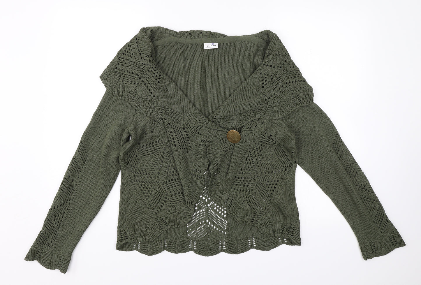 LUCIA Womens Green   Cardigan Jumper Size 16