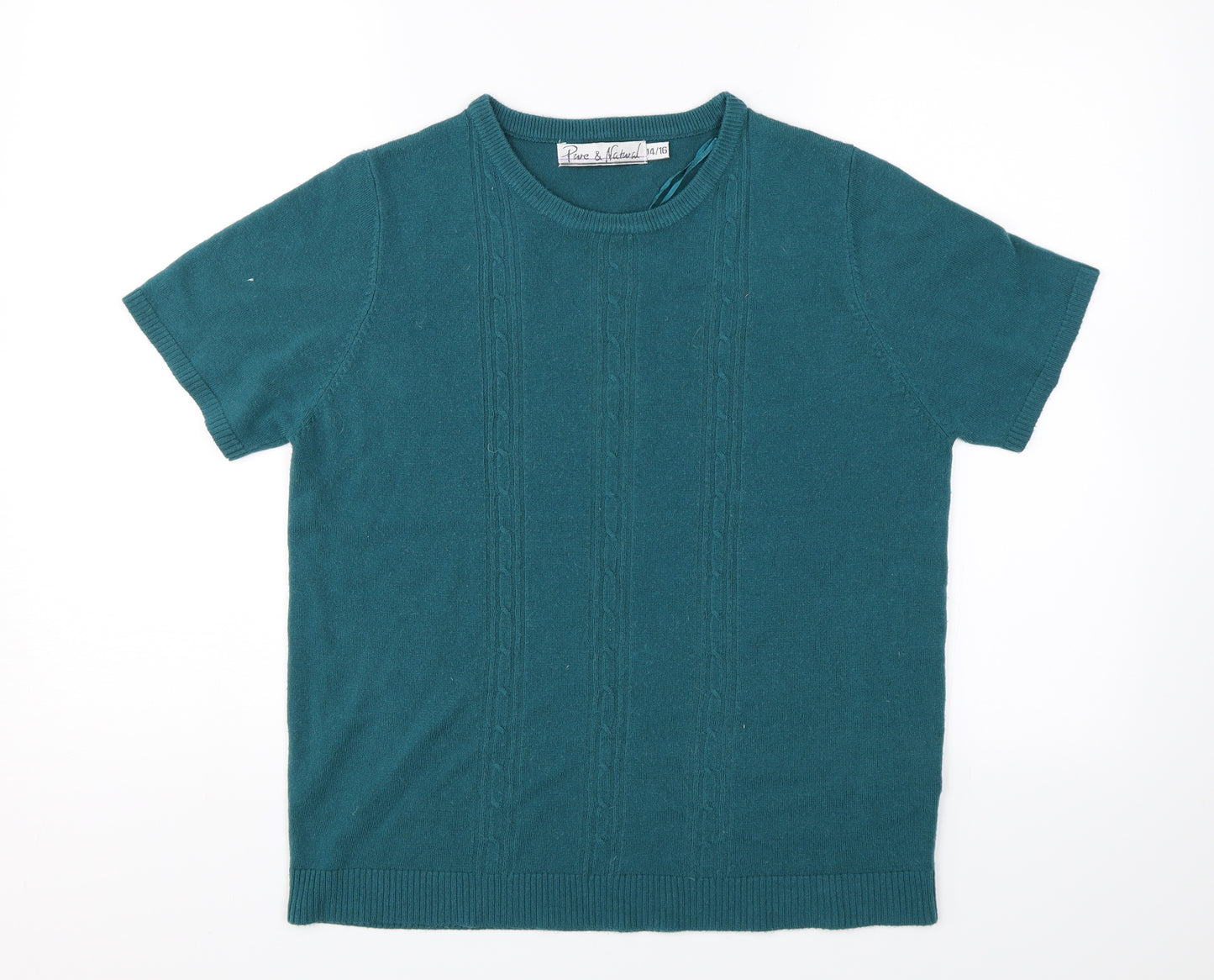 Pure & Natural Womens Blue   Jersey T-Shirt Size 14