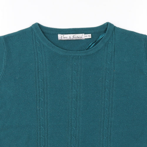 Pure & Natural Womens Blue   Jersey T-Shirt Size 14