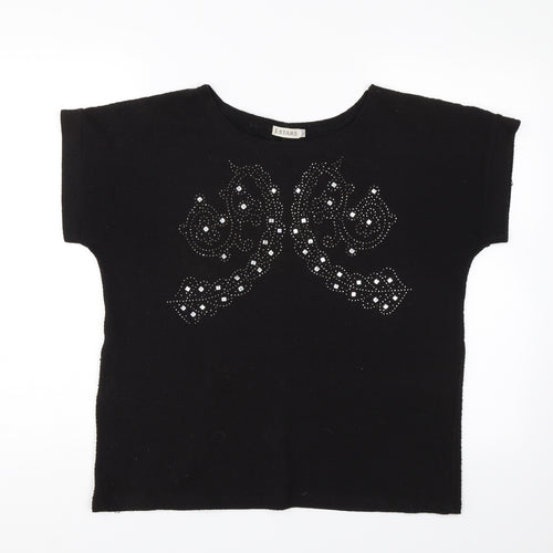 J. Stars Womens Black   Jersey T-Shirt Size L