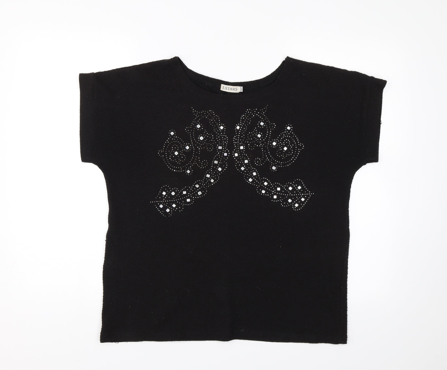 J. Stars Womens Black   Jersey T-Shirt Size L