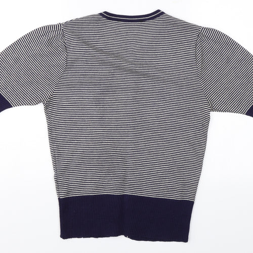 Dorothy Perkins Womens Blue Striped  Cardigan Jumper Size 10