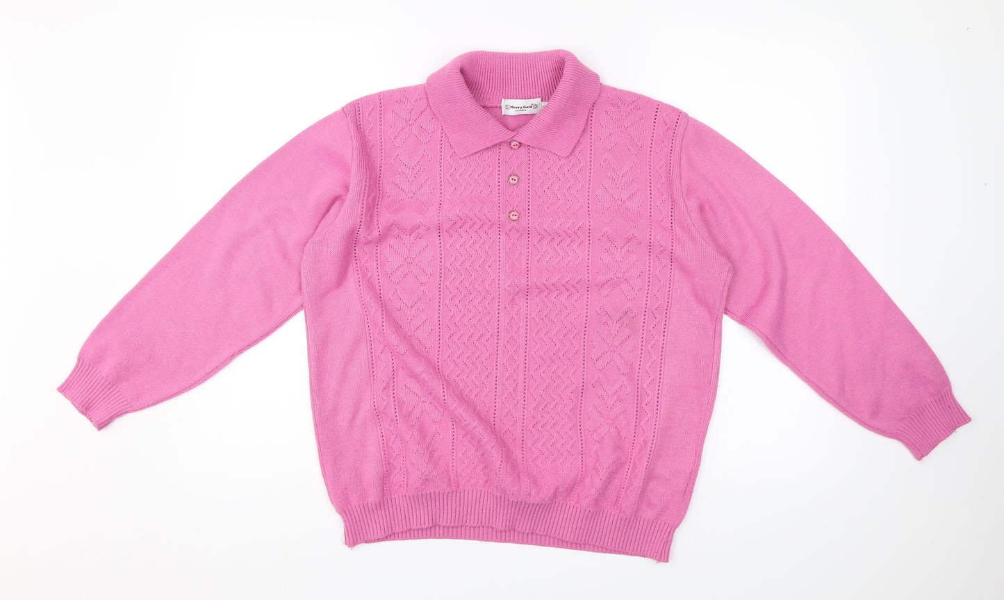 Merry Gold Womens Pink   Pullover Jumper Size L