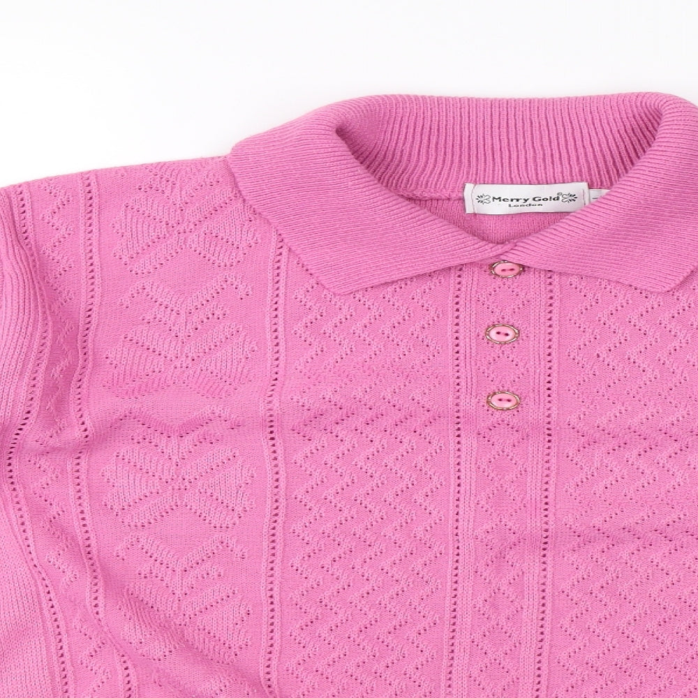 Merry Gold Womens Pink   Pullover Jumper Size L