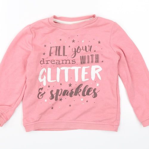 Young Dimension Girls Pink   Pullover Jumper Size 5-6 Years  - Fill your dreams with glitter and sparkles