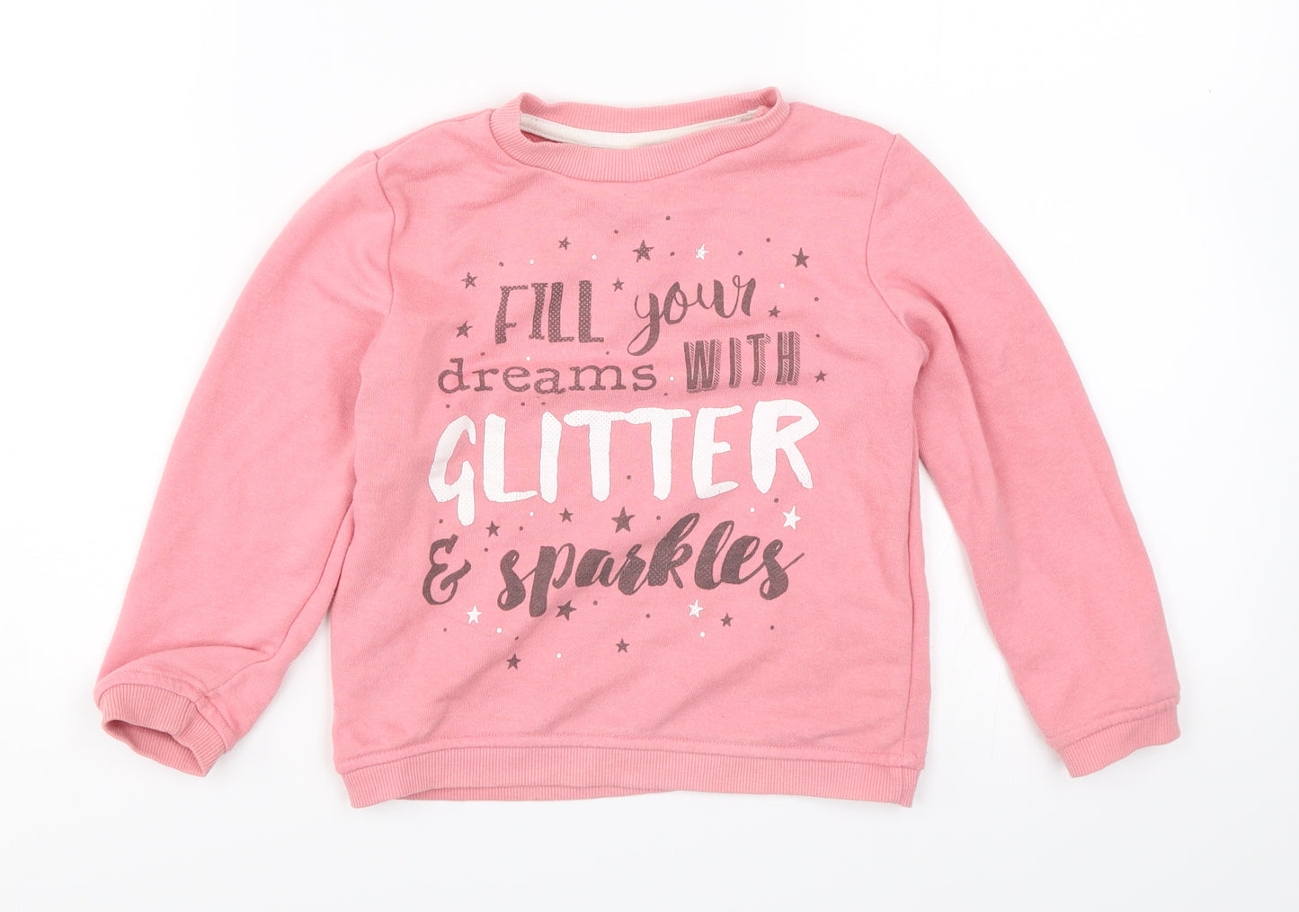 Young Dimension Girls Pink   Pullover Jumper Size 5-6 Years  - Fill your dreams with glitter and sparkles