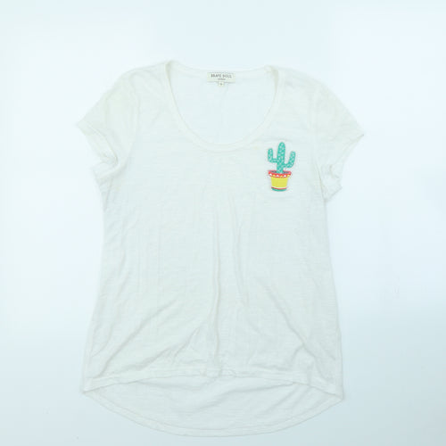 Brave Soul Womens White   Basic T-Shirt Size S  - Cactus