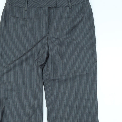 NEXT Womens Grey Striped  Dress Pants Trousers Size 16 L30 in