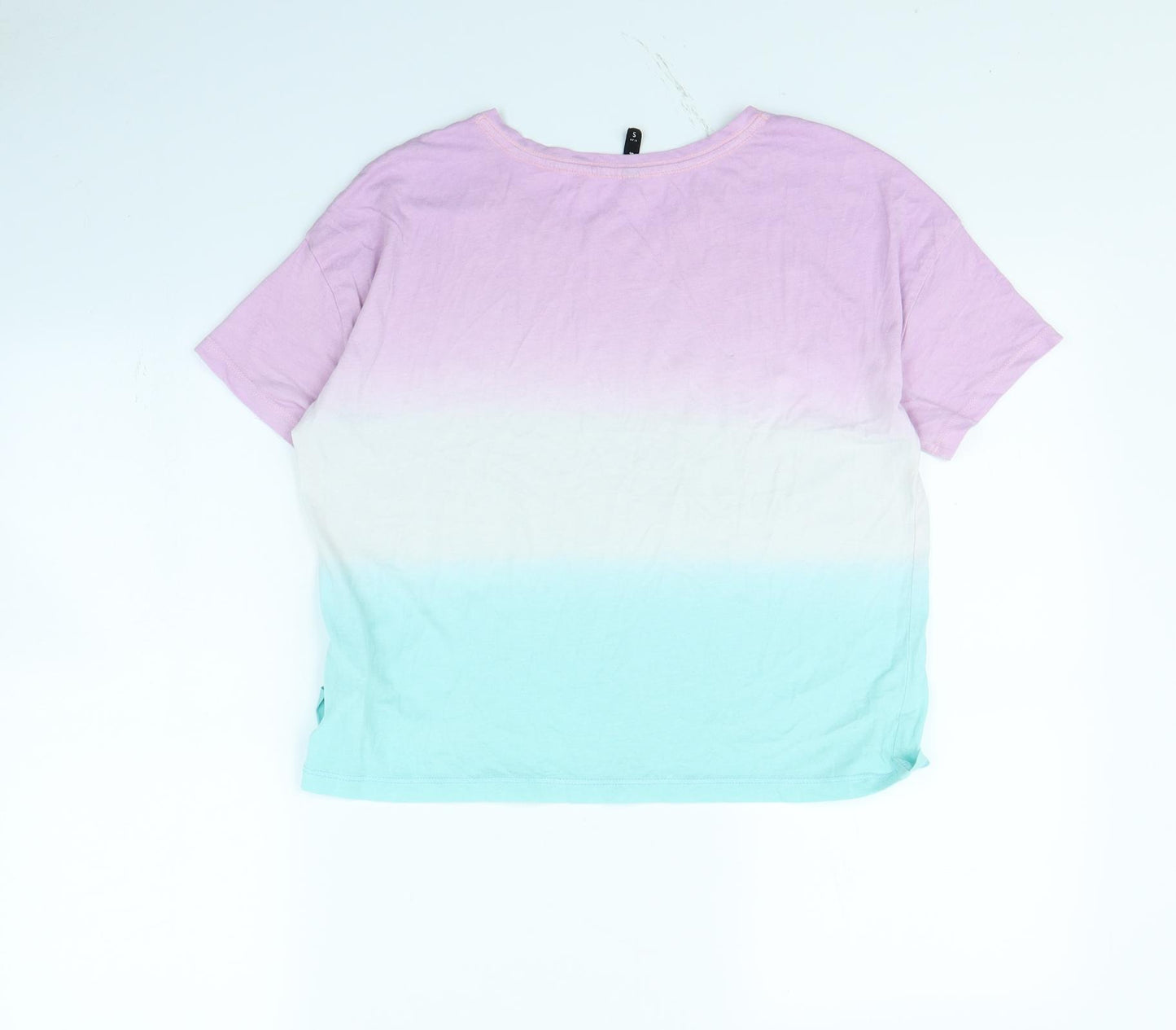 Sinsay Womens Multicoloured Striped  Cropped T-Shirt Size S