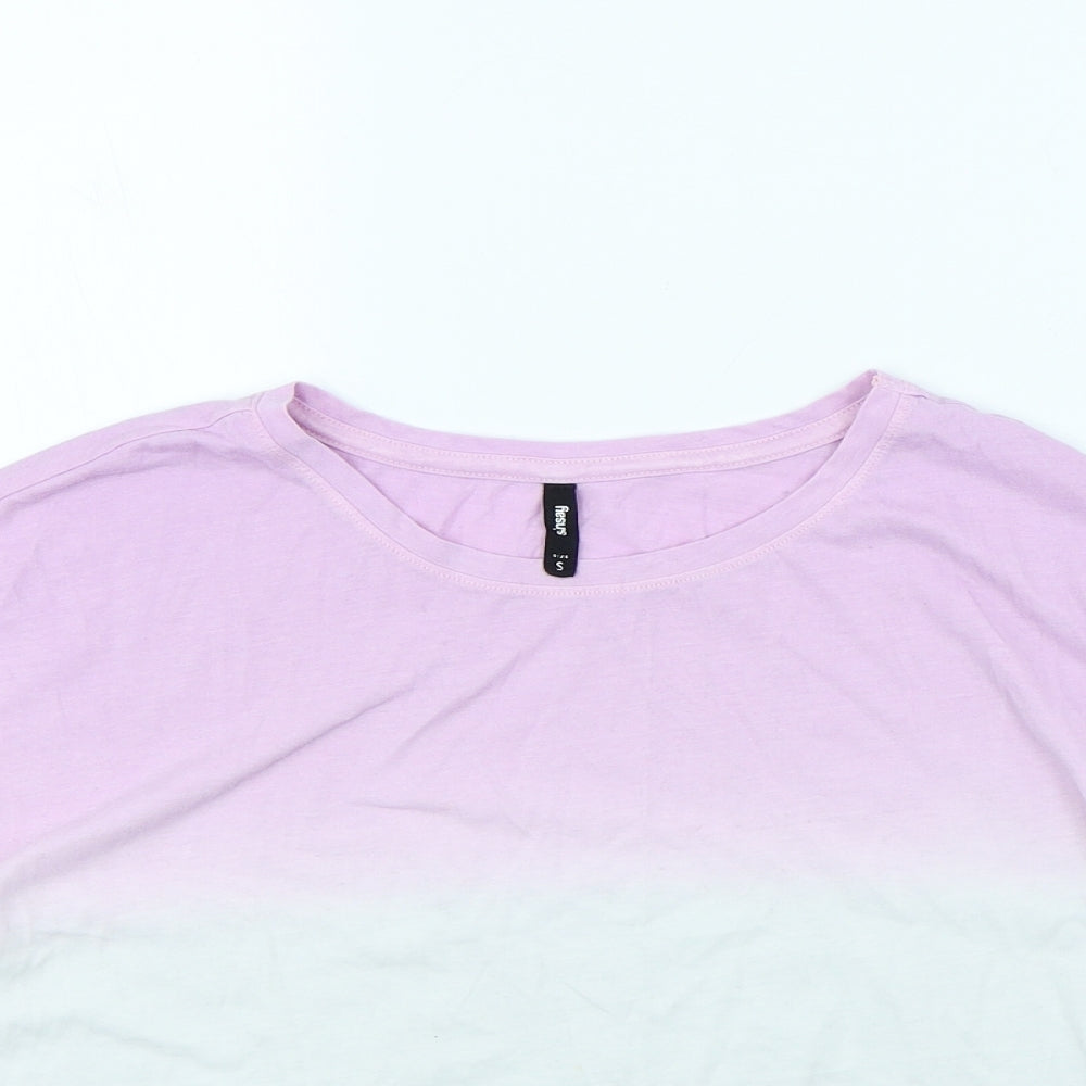 Sinsay Womens Multicoloured Striped  Cropped T-Shirt Size S