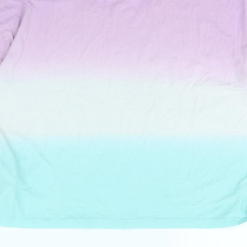 Sinsay Womens Multicoloured Striped  Cropped T-Shirt Size S