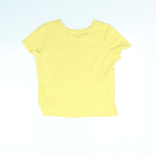 Sinsay Womens Yellow   Cropped T-Shirt Size L