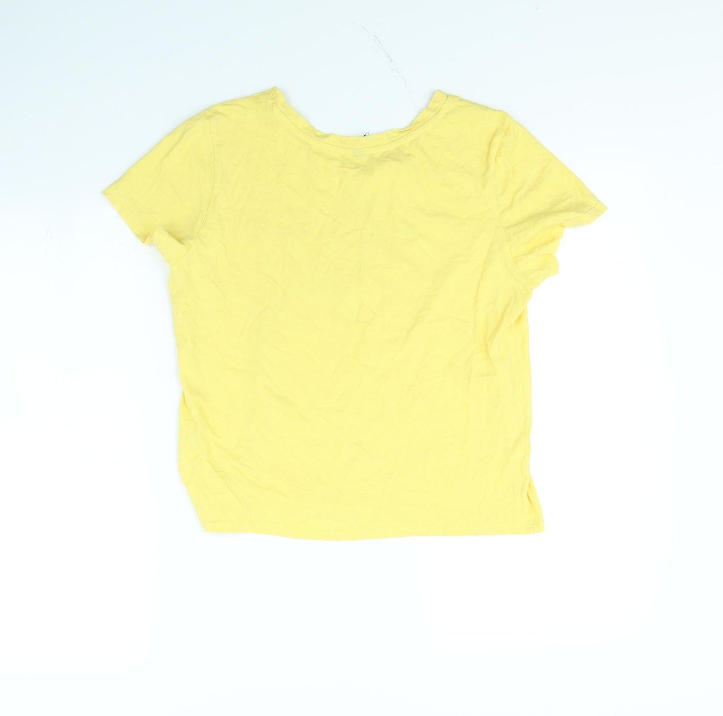 Sinsay Womens Yellow   Cropped T-Shirt Size L