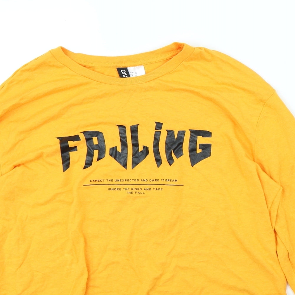 H&M Womens Orange   Basic T-Shirt Size XS