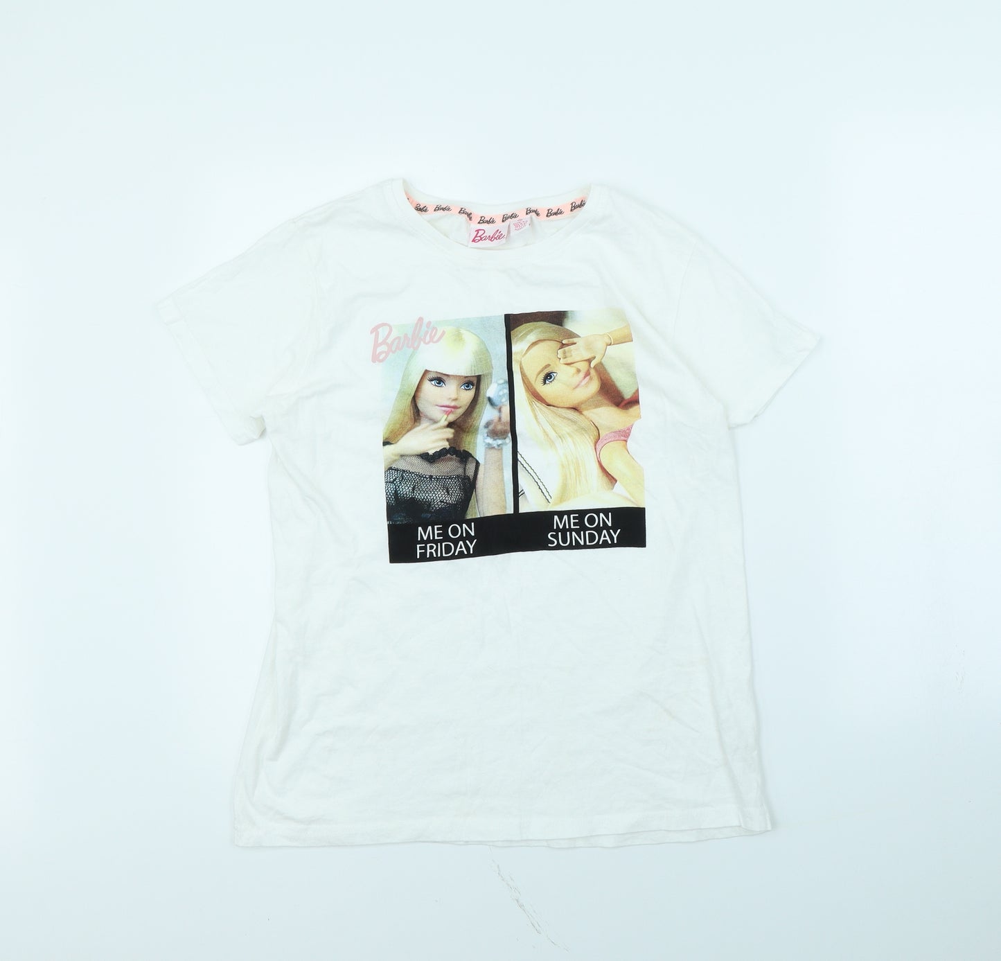 Barbie Womens White   Basic T-Shirt Size S  - Barbie