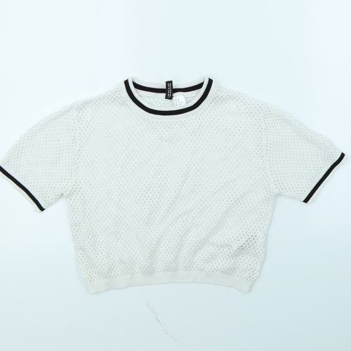 Divided Womens White   Cropped T-Shirt Size XS