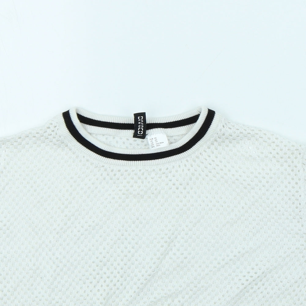 Divided Womens White   Cropped T-Shirt Size XS