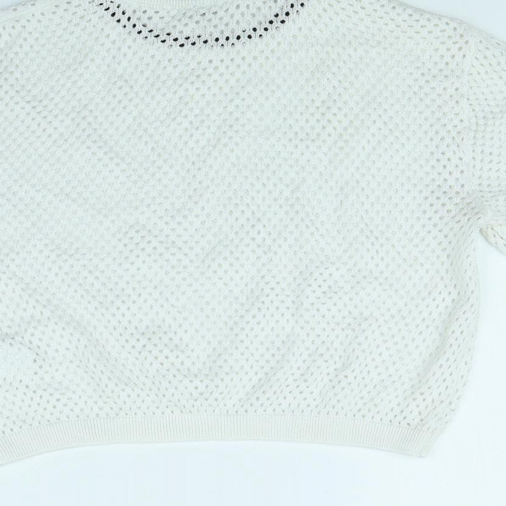 Divided Womens White   Cropped T-Shirt Size XS