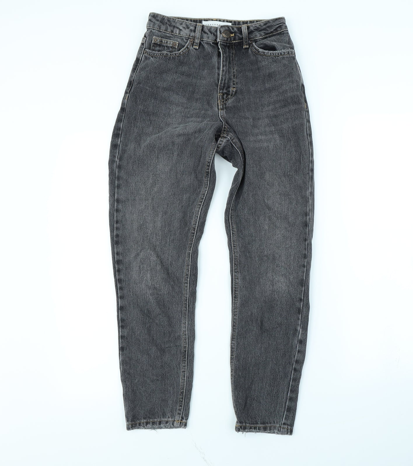Topshop Womens Black   Mom Jeans Size 25 in L28 in