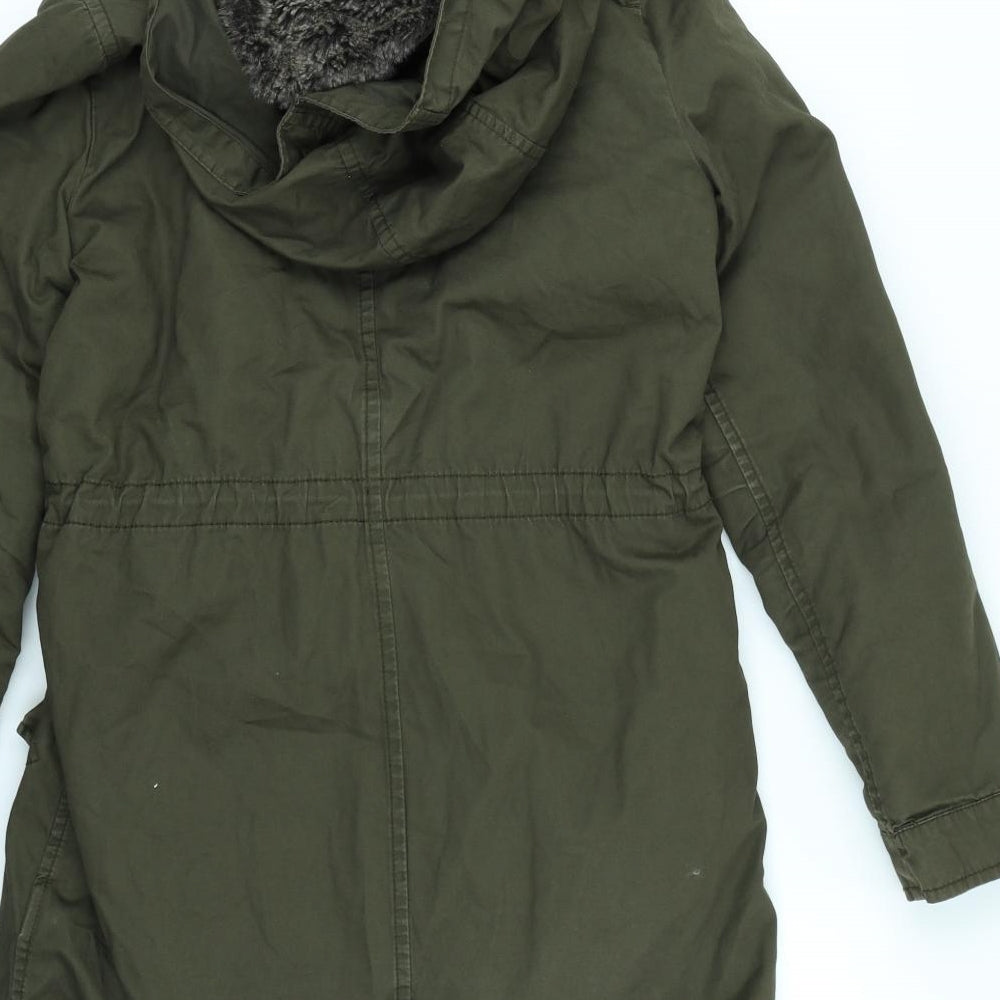 H&M Womens Green   Rain Coat Coat Size 6