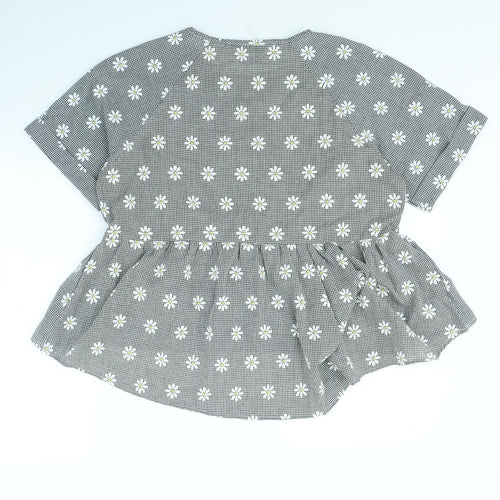 Shein   Womens Black Check  Basic Blouse Size XL