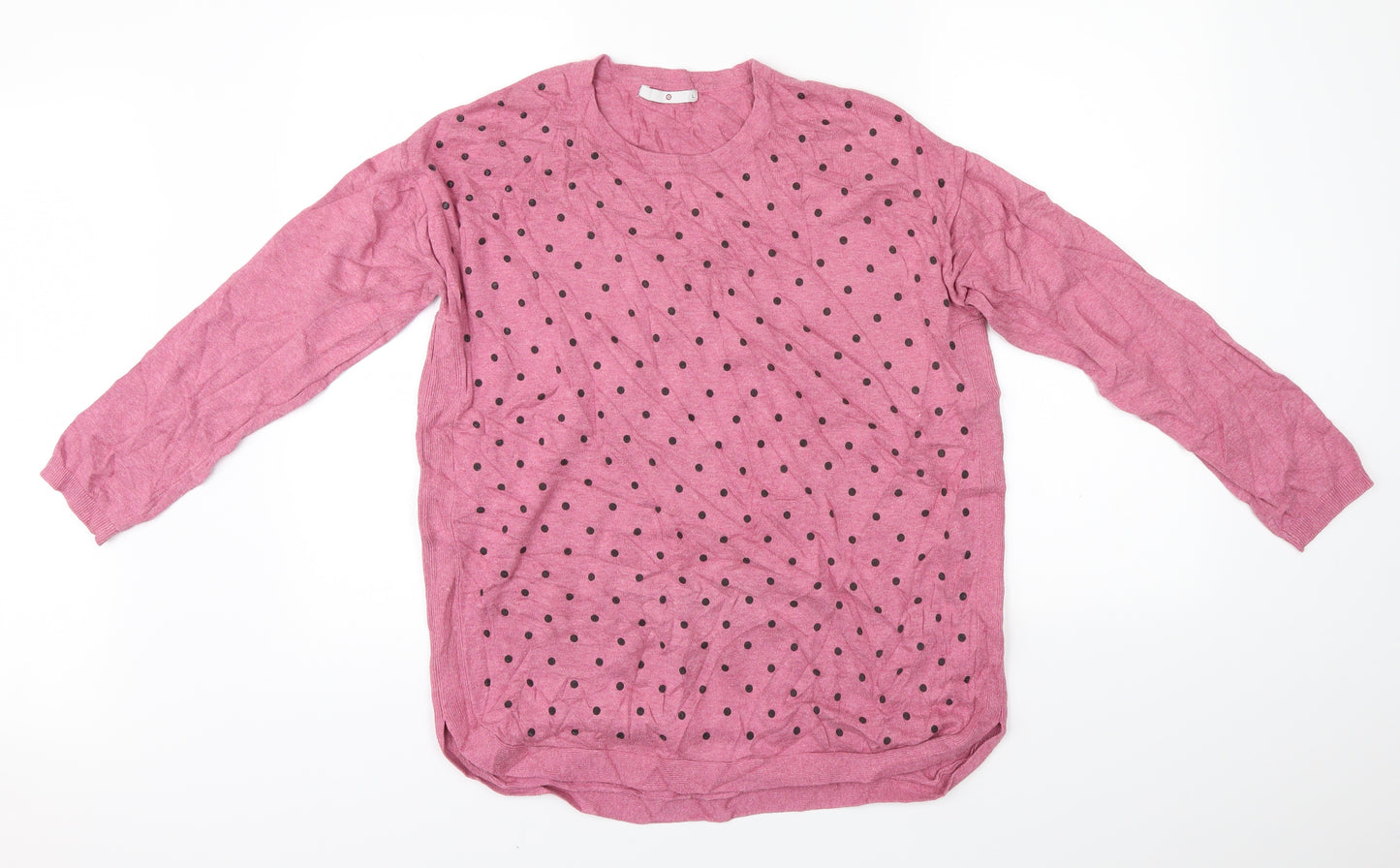 Target Womens Pink Polka Dot Knit Pullover Jumper Size L