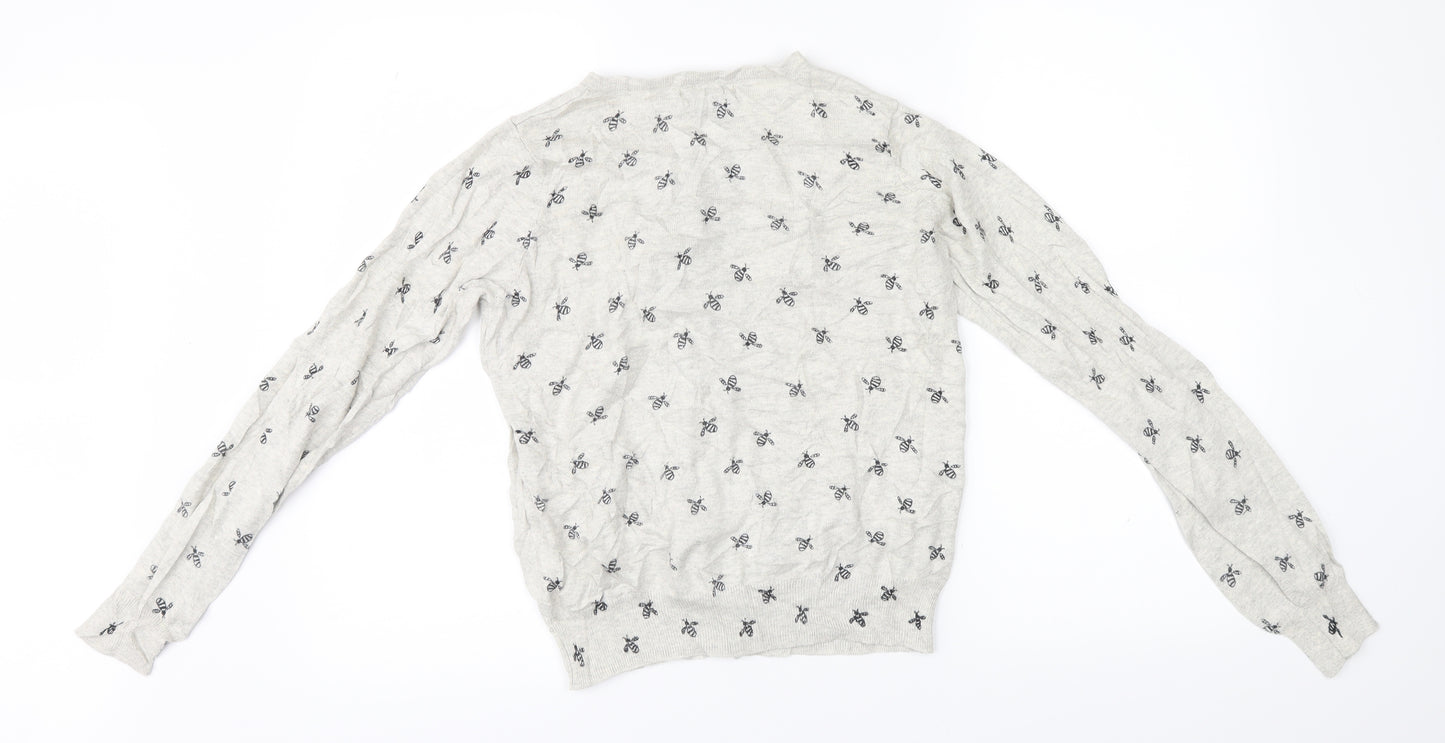 Atmosphere Womens Grey Animal Print  Top Pyjama Top Size 10  - cropped, bumblebee
