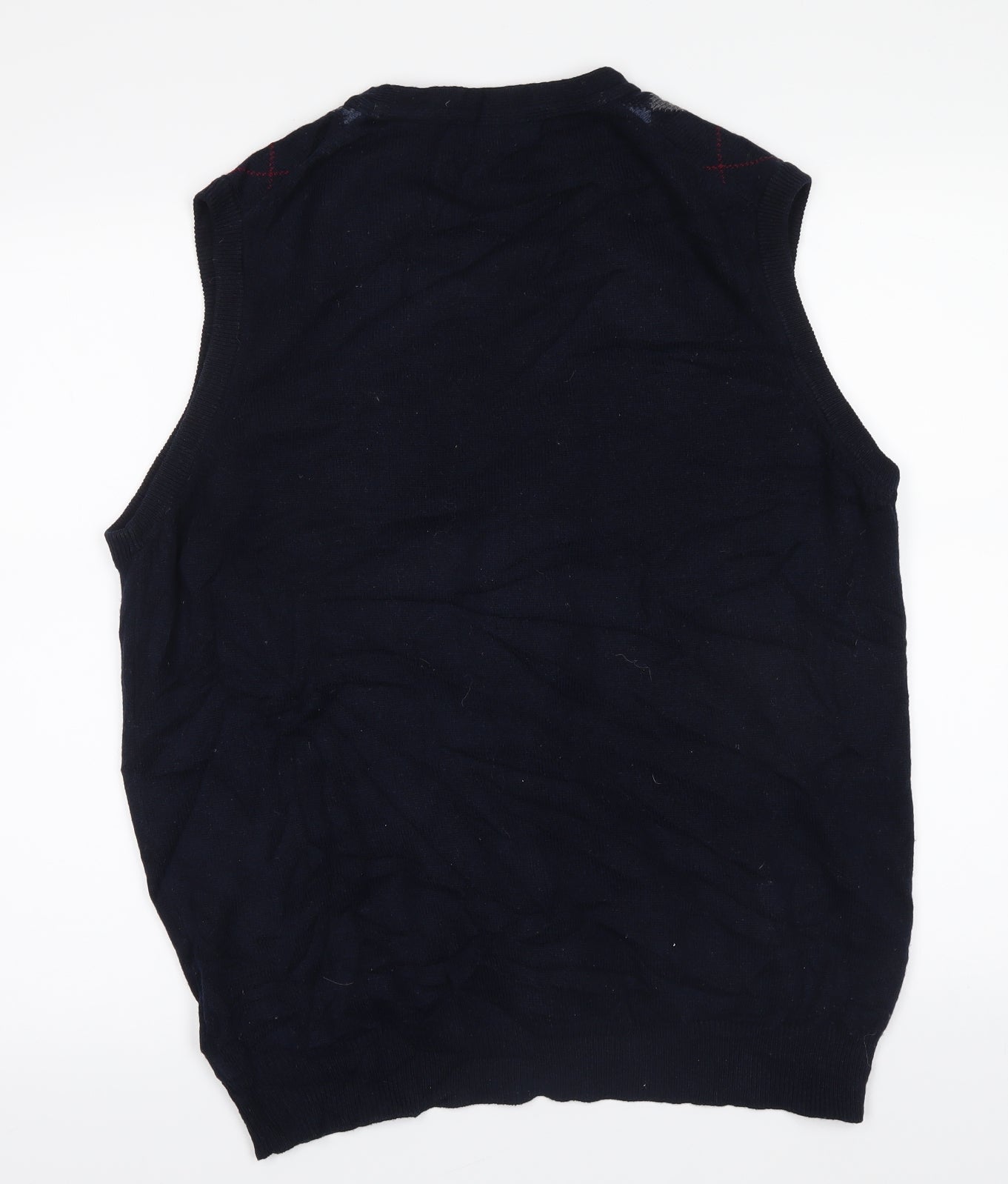 Blue Harbour Mens Blue Argyle/Diamond Knit Vest Jumper Size M