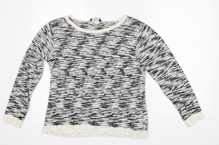 Dorothy Perkins Womens White Striped Knit Pullover Jumper Size 14