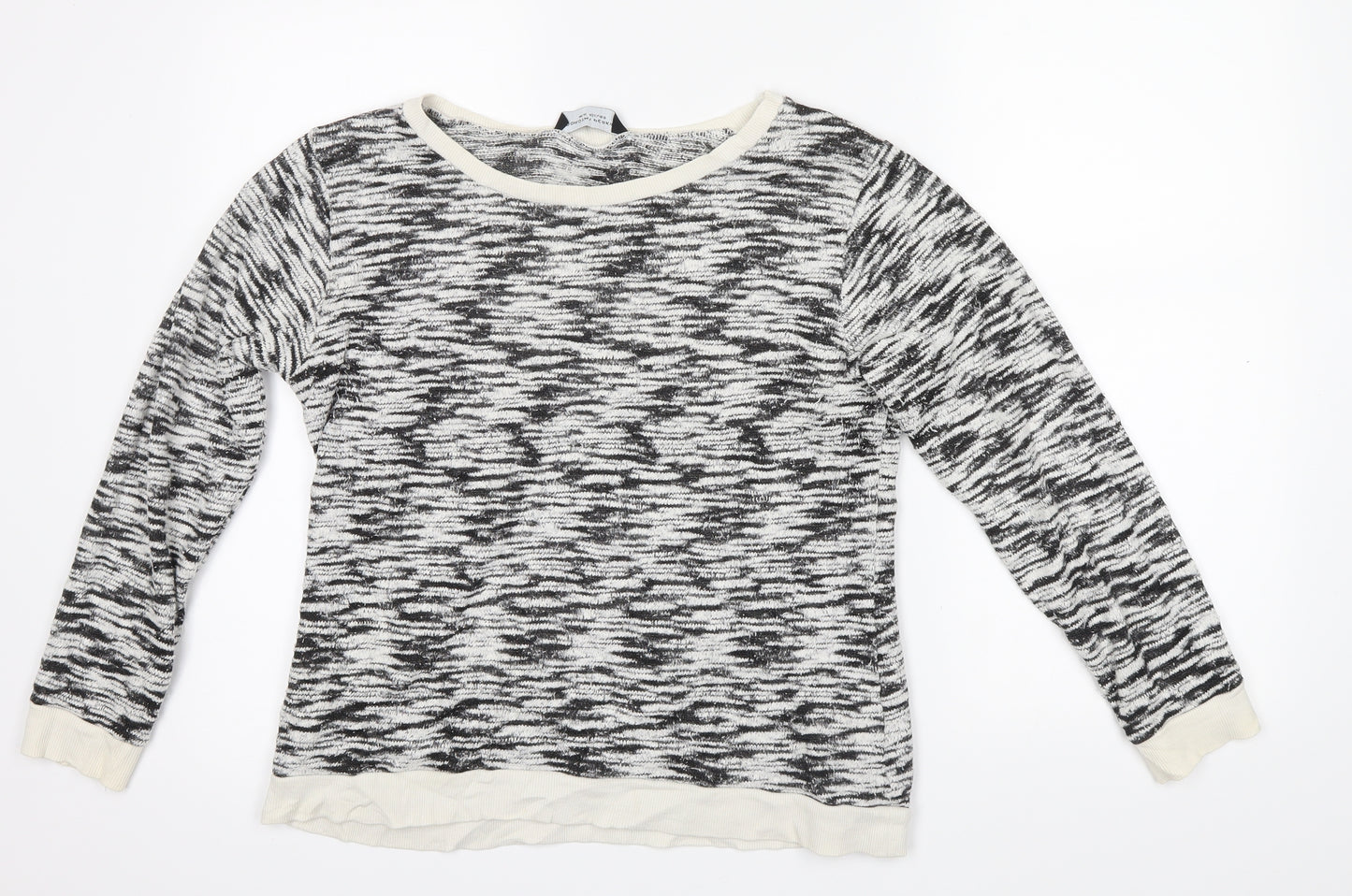 Dorothy Perkins Womens White Striped Knit Pullover Jumper Size 14