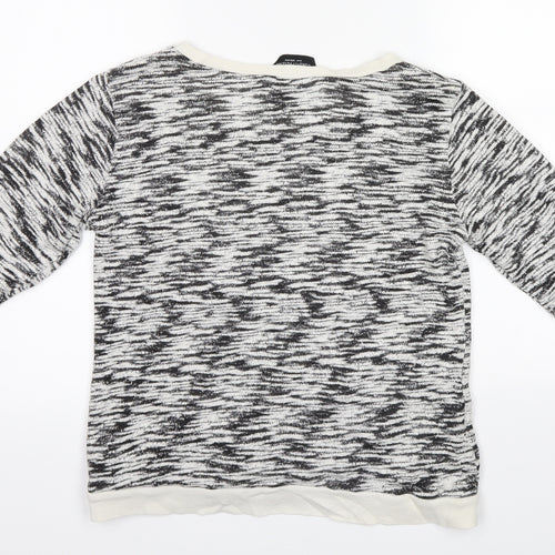 Dorothy Perkins Womens White Striped Knit Pullover Jumper Size 14