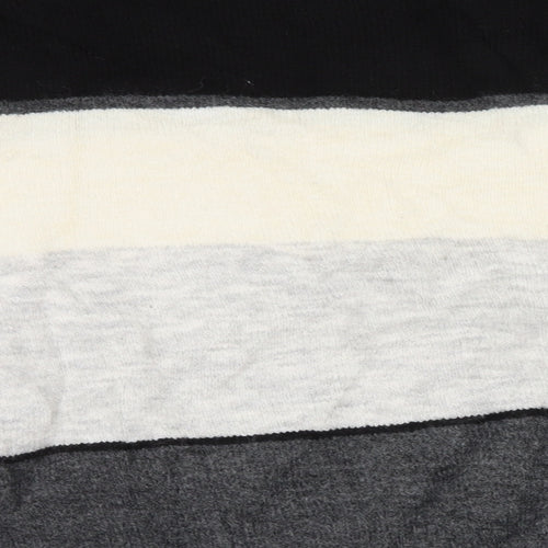 H&M Mens Grey Striped Knit Pullover Jumper Size S
