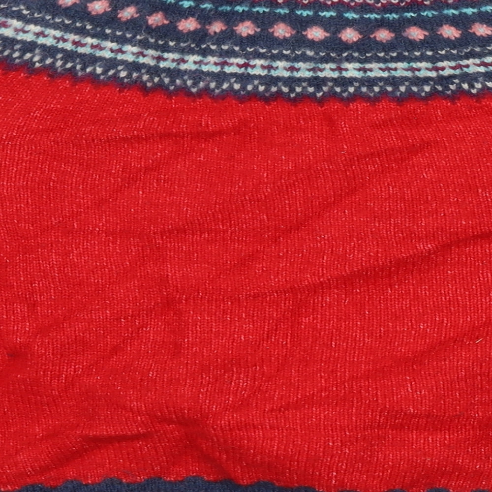 Gap Mens Red Geometric Knit Pullover Jumper Size L