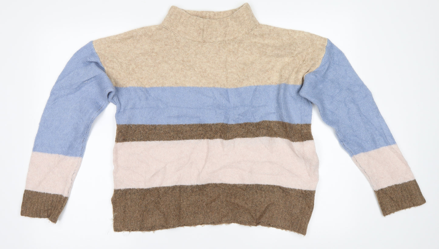 NEXT Womens Beige Striped Knit Pullover Jumper Size M