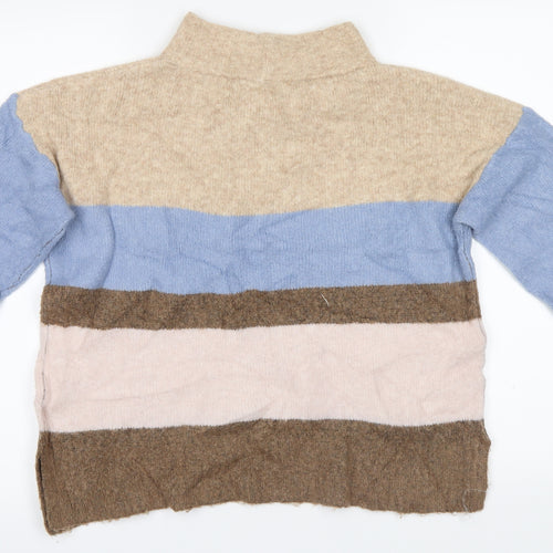 NEXT Womens Beige Striped Knit Pullover Jumper Size M