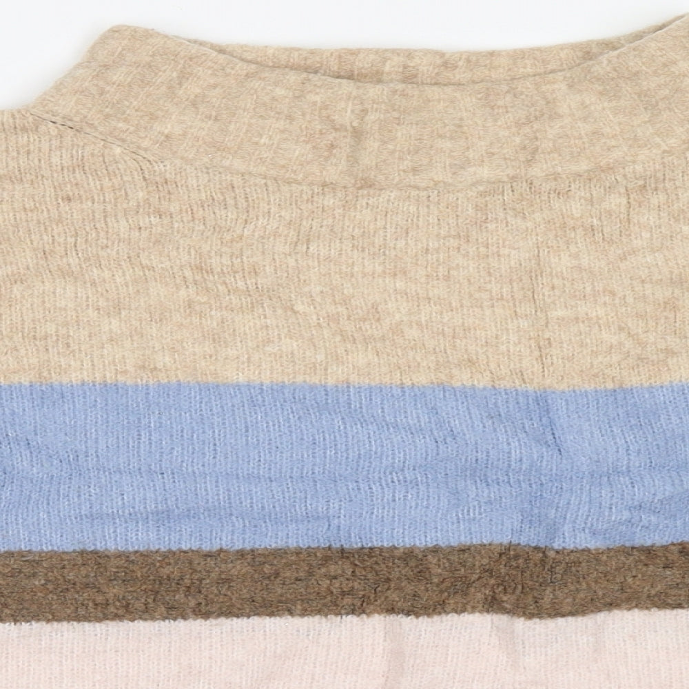 NEXT Womens Beige Striped Knit Pullover Jumper Size M