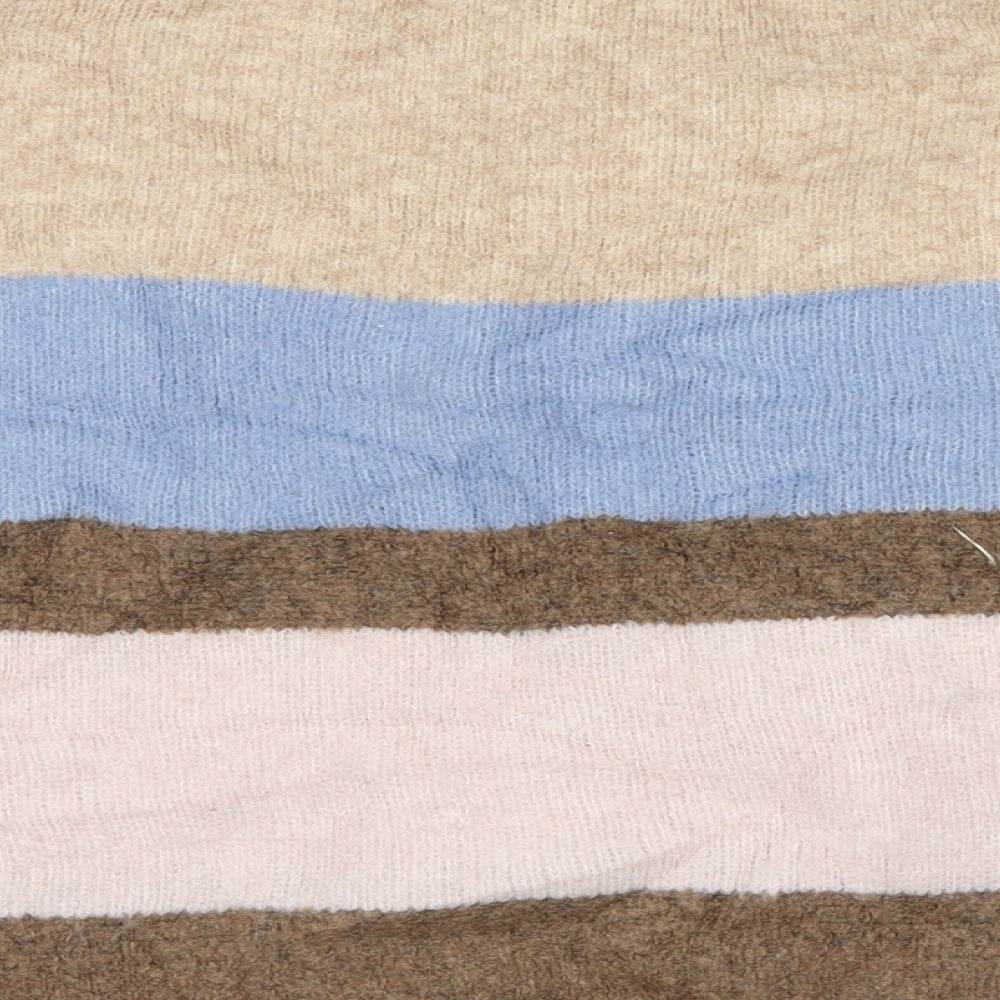 NEXT Womens Beige Striped Knit Pullover Jumper Size M
