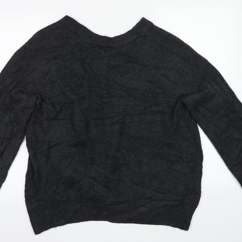 H&M Mens Black  Knit Pullover Jumper Size S